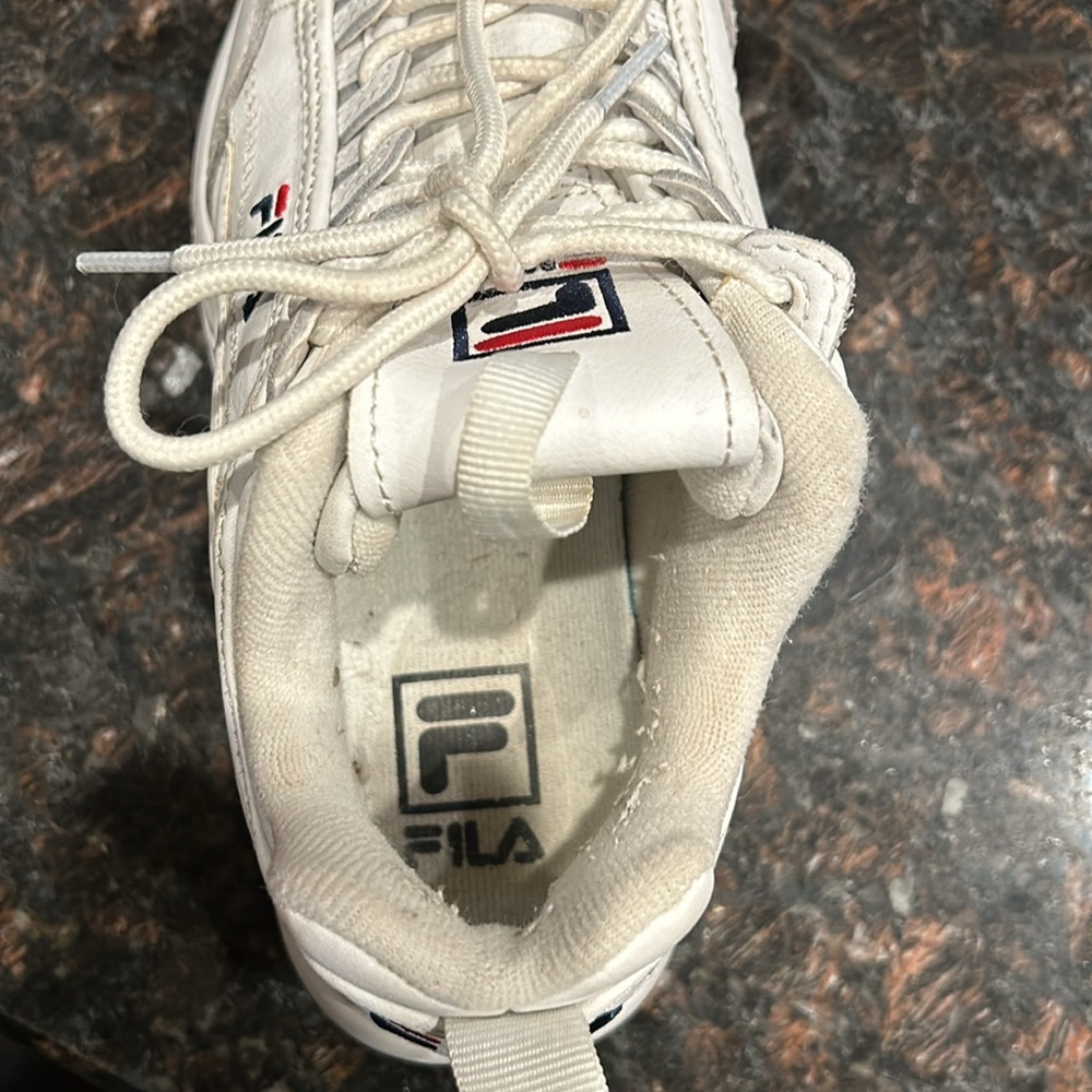 FILA WOMENS DISRUPTOR II PREMIUM White / Navy /red - Picture 5 of 9